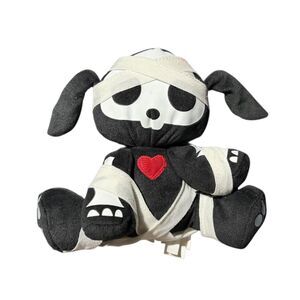 Skelanimals Dax the Dog Plush Stuffed Animal Black White Mummy